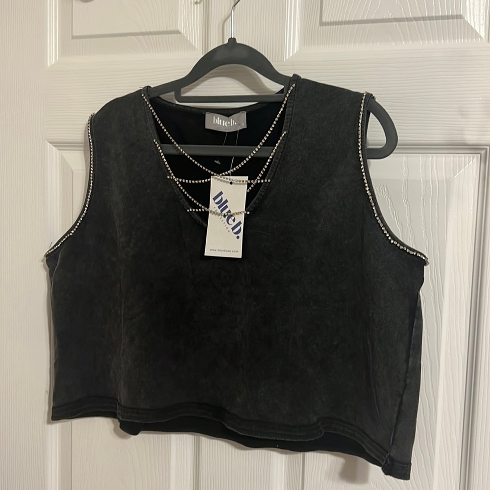 Charcoal bling crop